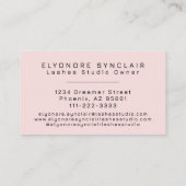 Blush Pink Black Script Lashes 名刺 (裏面)