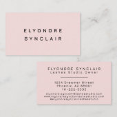 Blush Pink Black Script Lashes 名刺 (正面/裏面)