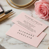 Blush Pink Black Script Lashes 名刺