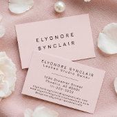 Blush Pink Black Script Lashes 名刺