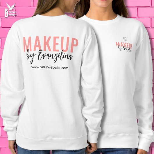 Blush Pink Black Script Logo Makeup Employee スウェットシャツ