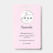 Blush Pink Black Script Logo Photo Makeup Badge バッジ (裏面)