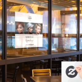 Blush Pink Black Script Logo Photo Makeup Studio ウィンドウサイン