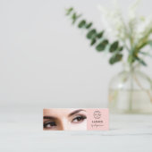 Blush Pink Black Script Photo Lashes スキニー名刺 (スタンド正面)