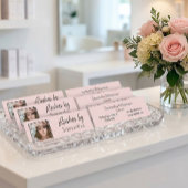 Blush Pink Black Script Photo Lashes スキニー名刺