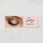 Blush Pink Black Script Photo Lashes スキニー名刺 (正面)