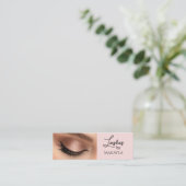 Blush Pink Black Script Photo Lashes スキニー名刺 (スタンド正面)