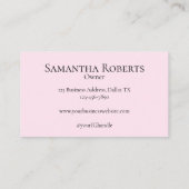 Blush Pink Black Script Photo Makeup コーリングカード (裏面)