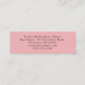 Blush Pink Black Script Photo Makeup スキニー名刺 (裏面)