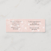 Blush Pink Black Script Photo Makeup スキニー名刺 (裏面)