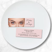 Blush Pink Black Script Photo Makeup  スキニー名刺