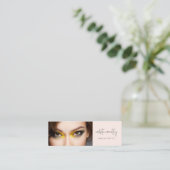 Blush Pink Black Script Photo Makeup スキニー名刺 (スタンド正面)