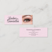 Blush Pink Black Script Photo Makeup スキニー名刺 (正面/裏面)