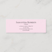 Blush Pink Black Script Photo Makeup スキニー名刺 (裏面)