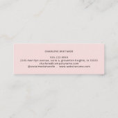 Blush Pink Black Script Photo Makeup スキニー名刺 (裏面)