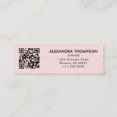 Blush Pink Black Script Photo Makeup スキニー名刺 (裏面)