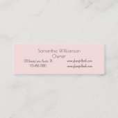 Blush Pink Black Script Photo Makeup スキニー名刺 (裏面)