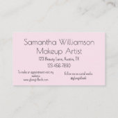 Blush Pink Black Script Photo Makeup 名刺 (裏面)