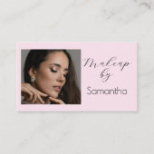 Blush Pink Black Script Photo Makeup 名刺 (正面)