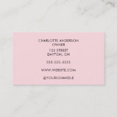 Blush Pink Black Script Photo Makeup 名刺 (裏面)