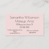 Blush Pink Black Script Photo Makeup 名刺 (裏面)