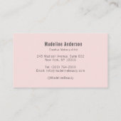 Blush Pink Black Script Photo Makeup 名刺 (裏面)