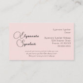 Blush Pink Black Script Photo Makeup  名刺 (裏面)