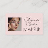 Blush Pink Black Script Photo Makeup  名刺 (正面)