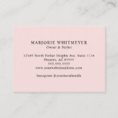 Blush Pink Black Script Photo Makeup 名刺 (裏面)