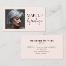 Blush Pink Black Script Photo Makeup