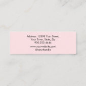 Blush Pink Black Script Photo Makeup Business Card スキニー名刺 (裏面)