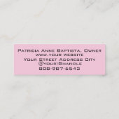 Blush Pink Black Script Photo Makeup Business Card スキニー名刺 (裏面)