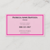 Blush Pink Black Script Photo Makeup Business Card 名刺 (裏面)