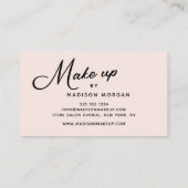 Blush Pink Black Script Photo Makeup Business Card 名刺 (裏面)