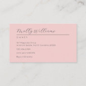 Blush Pink Black Script Photo Makeup Business Card 名刺 (裏面)