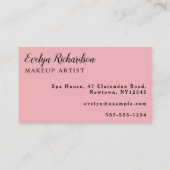 Blush Pink Black Script Photo Makeup Business Card 名刺 (裏面)
