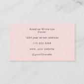 Blush Pink Black Script Photo Makeup Business Card 名刺 (裏面)