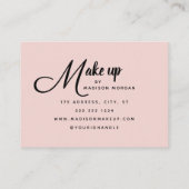 Blush Pink Black Script Photo Makeup Business Card 名刺 (裏面)