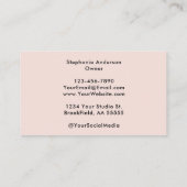 Blush Pink Black Script Photo Makeup Business Card 名刺 (裏面)