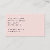Blush Pink Black Script Photo Makeup Business Card 名刺 (裏面)