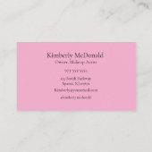 Blush Pink Black Script Photo Makeup Business Card 名刺 (裏面)