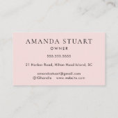 Blush Pink Black Script Photo Makeup Business Card 名刺 (裏面)