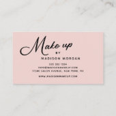 Blush Pink Black Script Photo Makeup Business Card 名刺 (裏面)