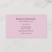 Blush Pink Black Script Photo Makeup Business Card 名刺 (裏面)