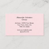 Blush Pink Black Script Photo Makeup Business Card 名刺 (裏面)