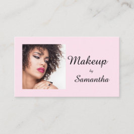 Blush Pink Black Script Photo Makeup Calling Card コーリングカード