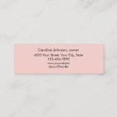 Blush Pink Black Script Photo Makeup Mini Business スキニー名刺 (裏面)
