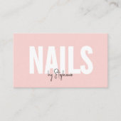 Blush Pink Black Script Photo Nail Artist Salon 名刺 (正面)