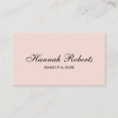 Blush Pink Black Script Social QR Code Hair Makeup 名刺 (正面)