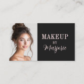 Blush Pink Black Social Icon QR Code Photo Makeup 名刺 (正面)